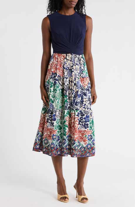 Vince Camuto Sleeveless Twofer Midi Dress