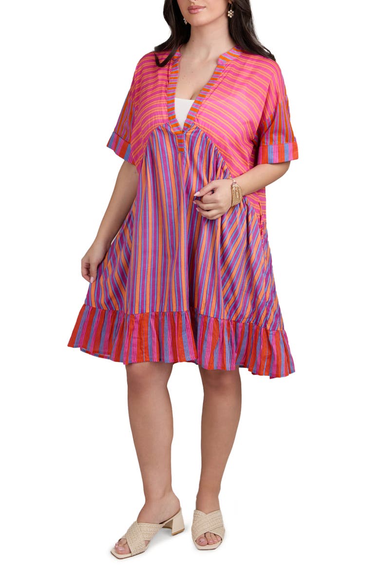 Striped Tunic Dress, Main, color, PINK