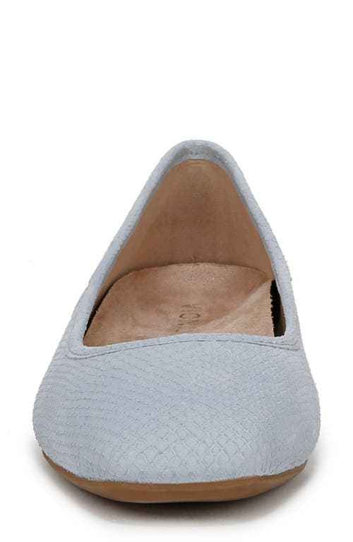 Vionic Alexa Womens Leather Slip On Ballet Flats In Blue Mist