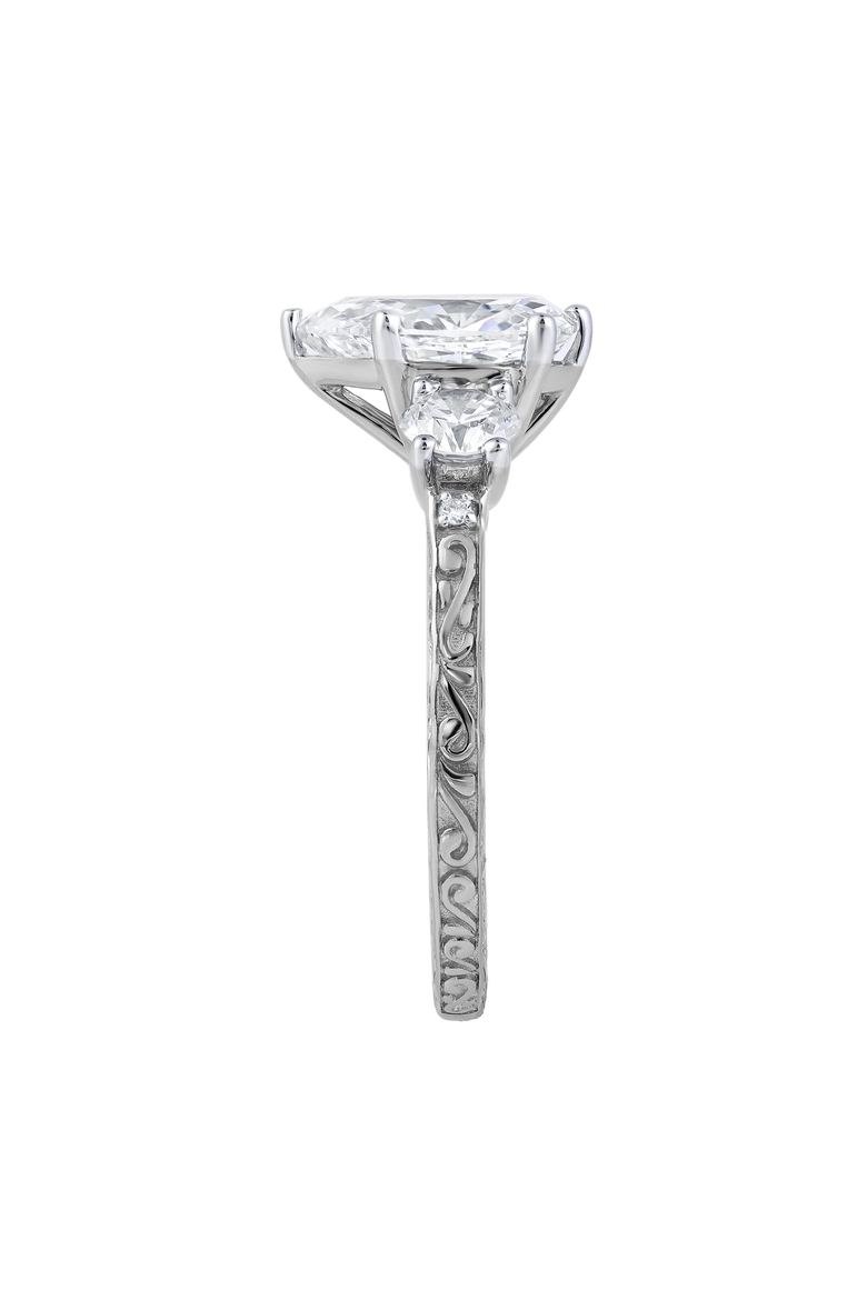 Orlina 14K Gold 2.65 Ct Pear Lab Grown Diamond Engagement Ring, Alternate, color, 14K White Gold
