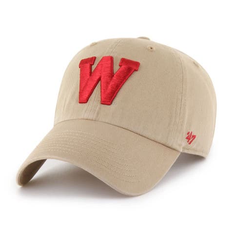 Men's '47 Khaki Wisconsin Badgers Vault Clean Up Adjustable Hat