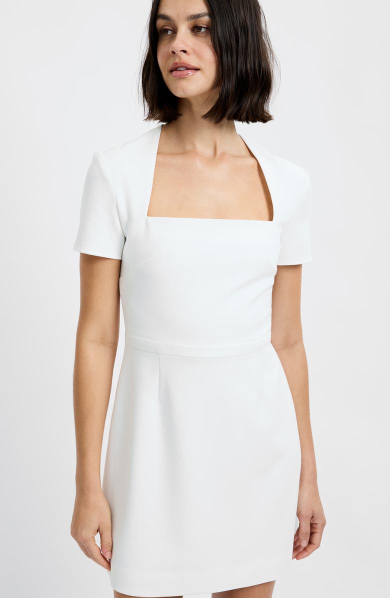 French Connection Whisper Square Neck Minidress, Alternate, color, Summer White