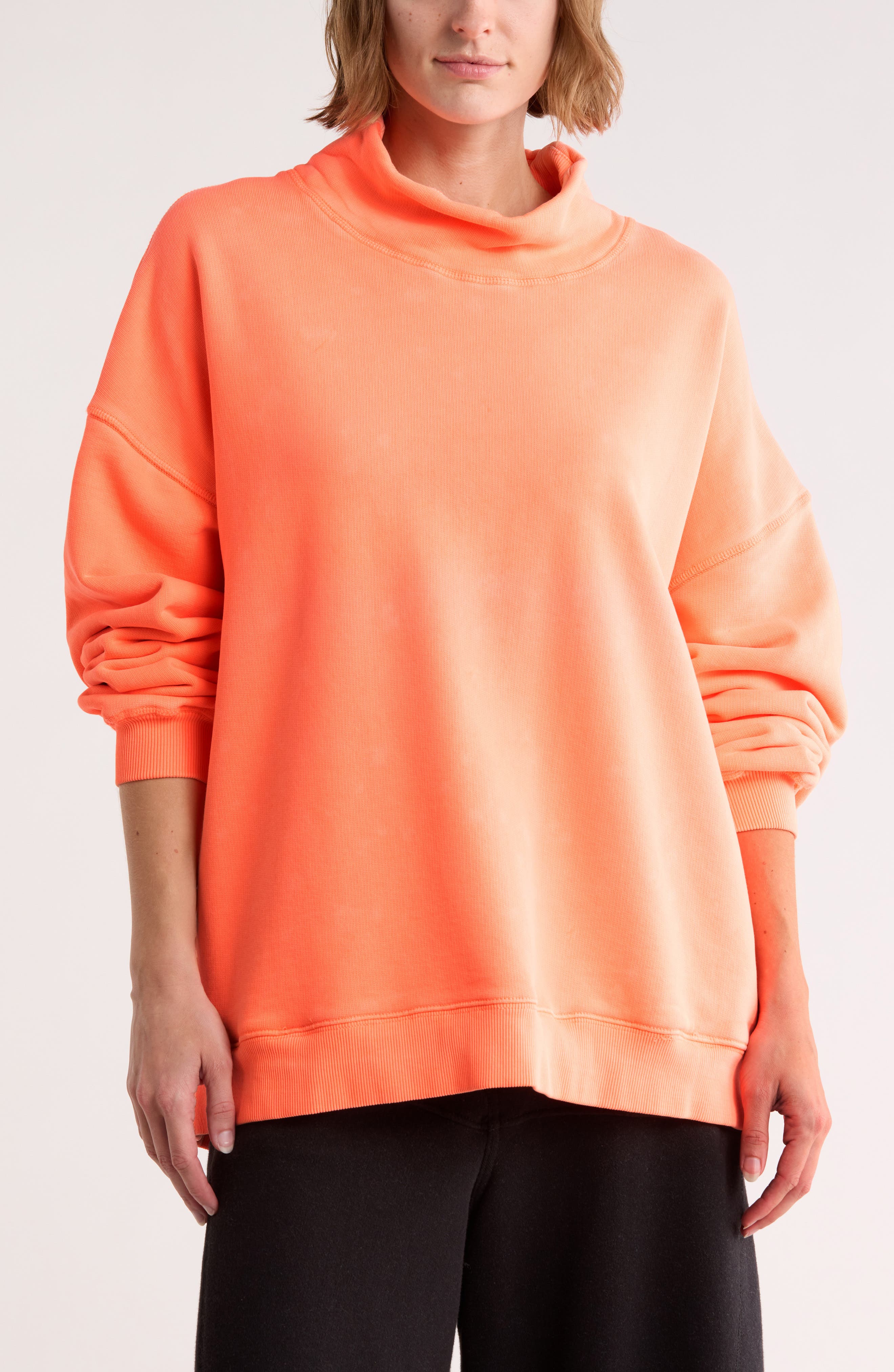Free People A Cut Above Mock Neck Sweatshirt