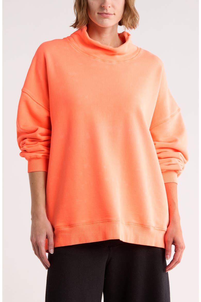 A Cut Above Mock Neck Sweatshirt, Main, color, CORAL