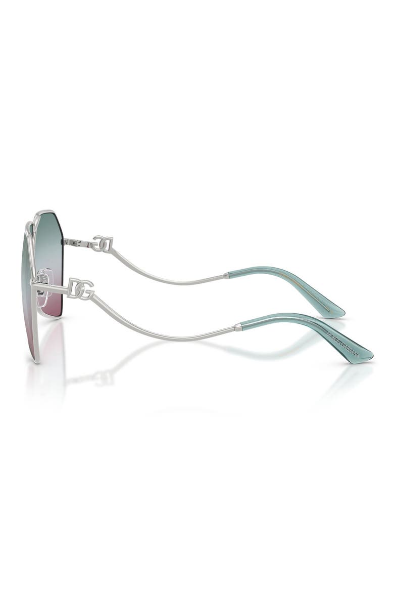 62mm Gradient Pilot Sunglasses, Alternate, color, SILVER / GRAD PINK GRAD GREEN