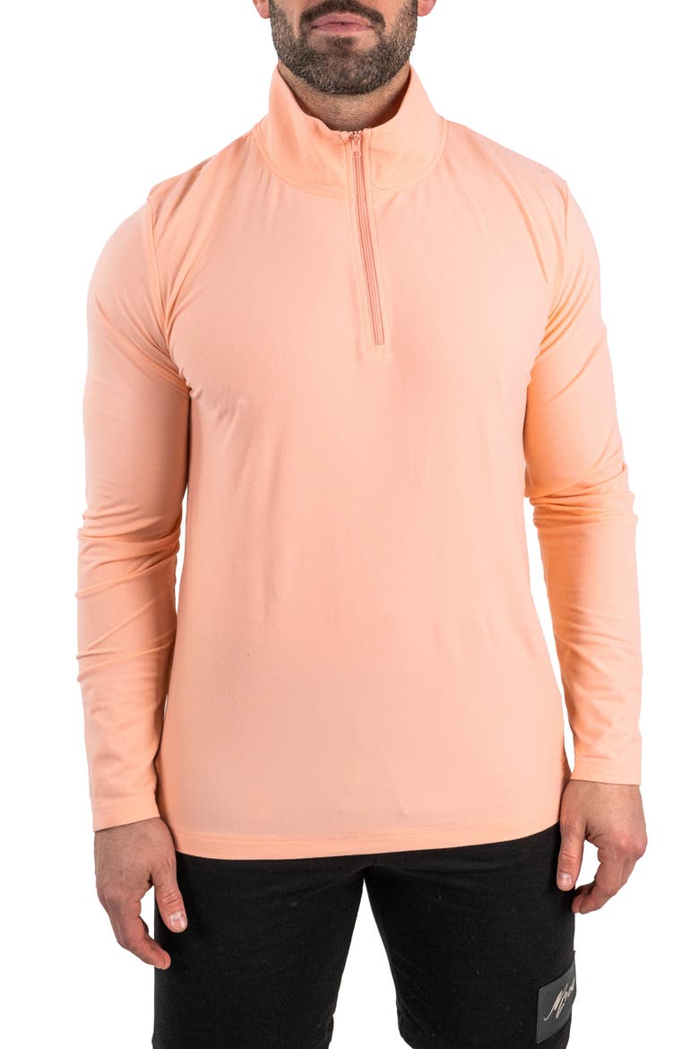 Quarter Zip Egyptian Cotton Polo, Main, color, ORANGE