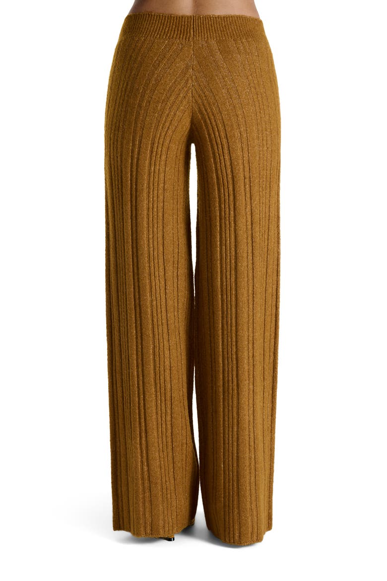 Rib Wide Leg Pants, Alternate, color, CAMEL