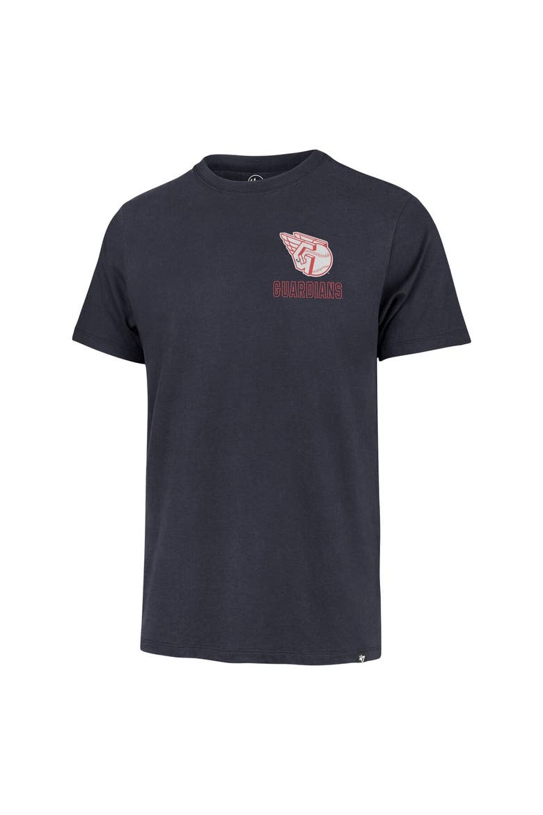 Men's '47 Navy Cleveland Guardians Hang Back Franklin T-Shirt, Alternate, color, Navy