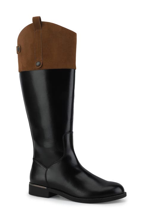 Fog Knee High Leather Riding Boot