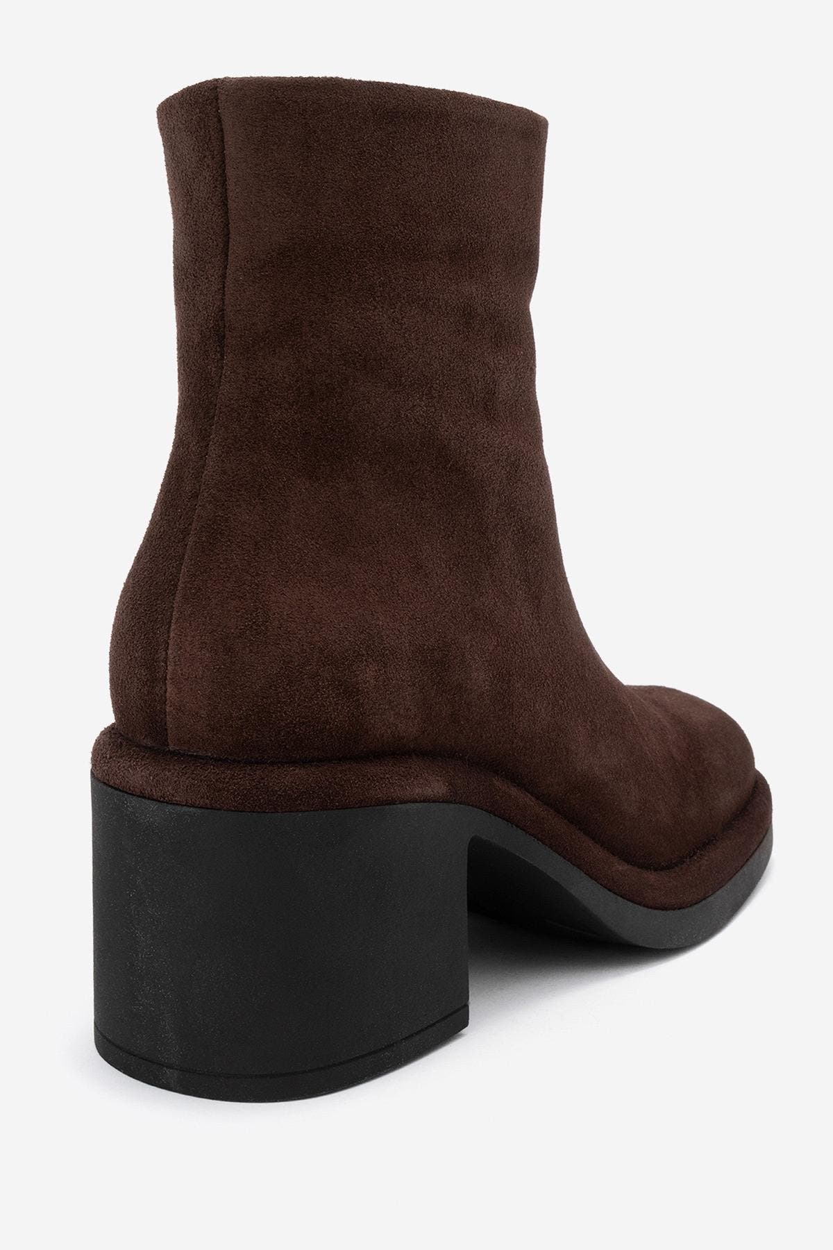 Forever 
Always Shoes Junae Leather Block Heel Boot, Alternate, color, Brown Suede