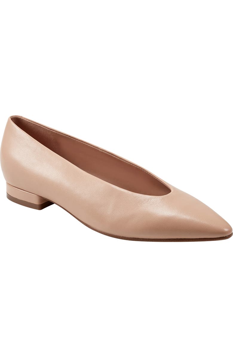 Marc Fisher LTD Gunner Pointed Toe Flat, Main, color, Light Natural