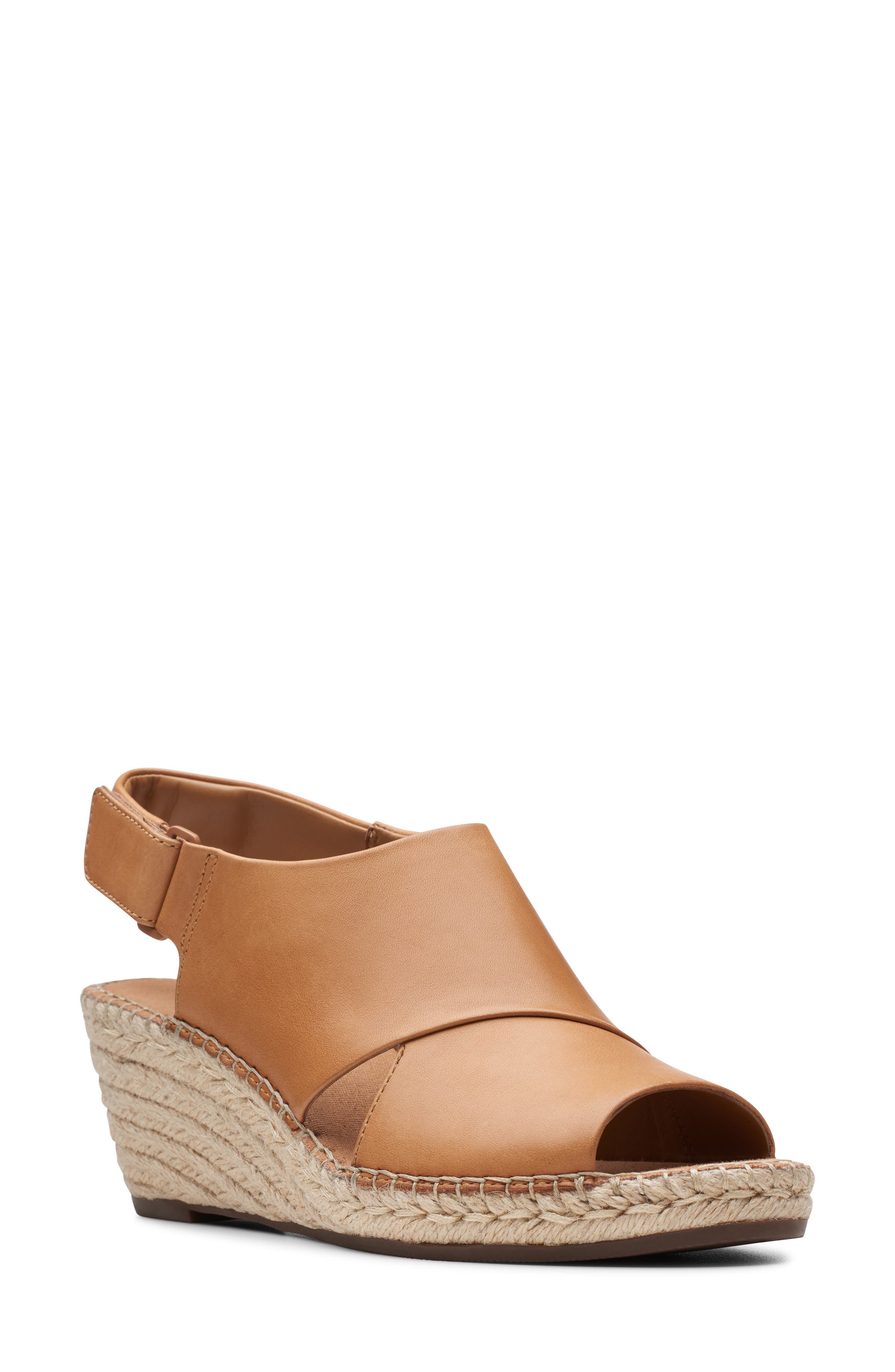 Petrina Abby Espadrille Wedge, Main, color, LIGHT TAN LEATHER