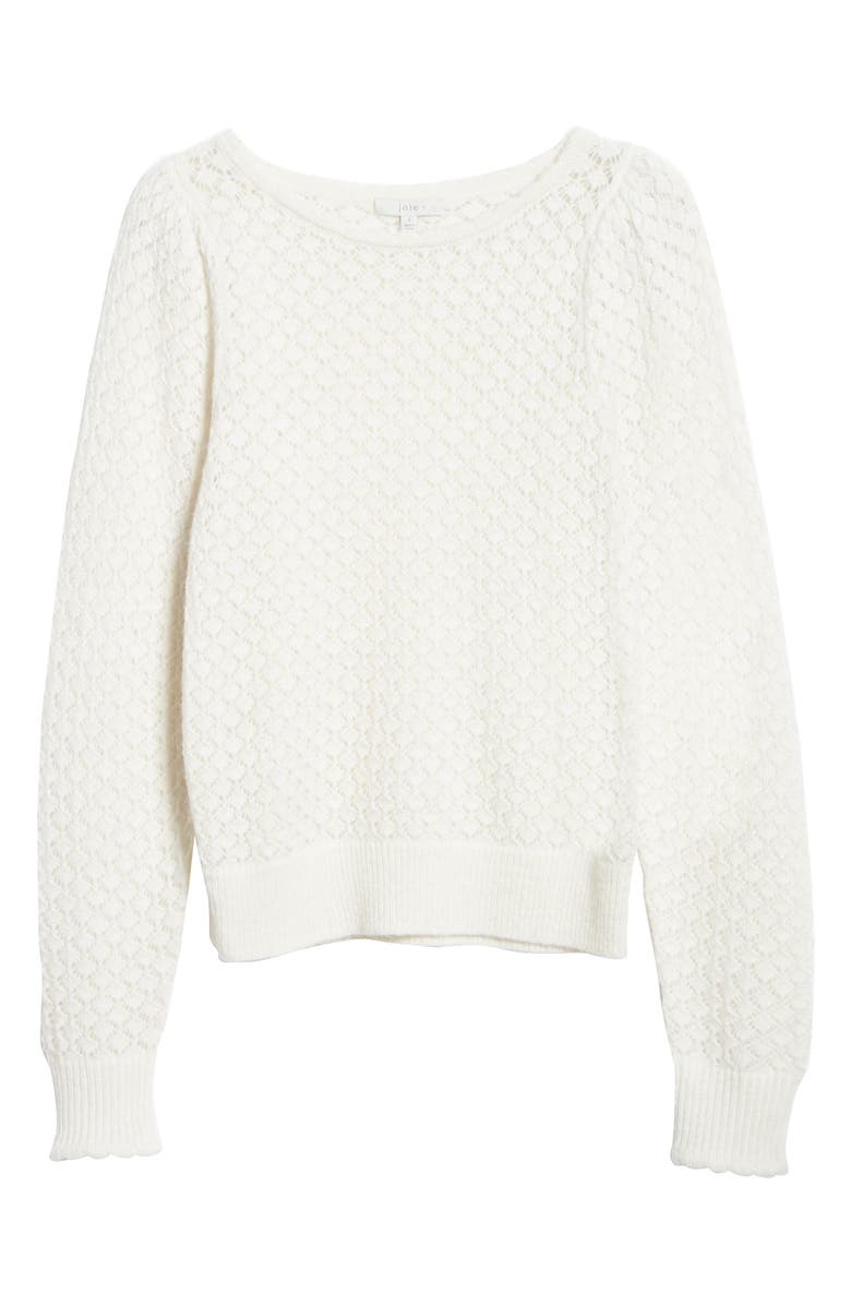 Joie Moxya Pointelle Puff Sleeve Sweater, Alternate, color,