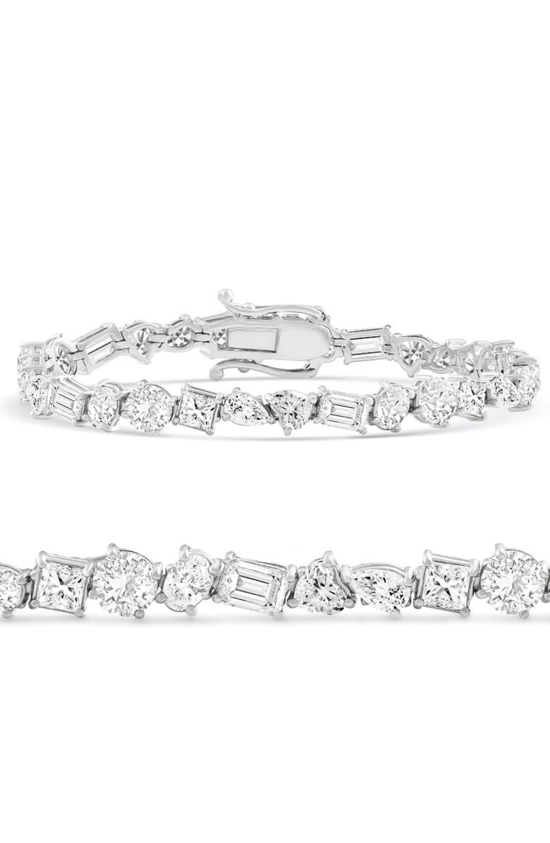 Bliss Diamond F/VS 15Ct Mixed Fancy Cut Diamond Tennis Bracelet 14k Gold Lab Grown 7", Alternate, color, 