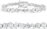 Bliss Diamond F/VS 15Ct Mixed Fancy Cut Diamond Tennis Bracelet 14k Gold Lab Grown 7"