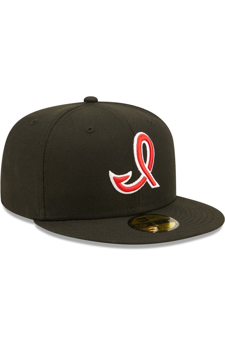 New Era Men's New Era Black Indianapolis Indians Authentic Collection Team Alternate 59FIFTY Fitted Hat, Alternate, color, 