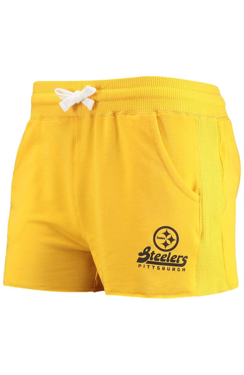 Junk Food Women's Junk Food Gold Pittsburgh Steelers Tri-Blend Shorts, Alternate, color,