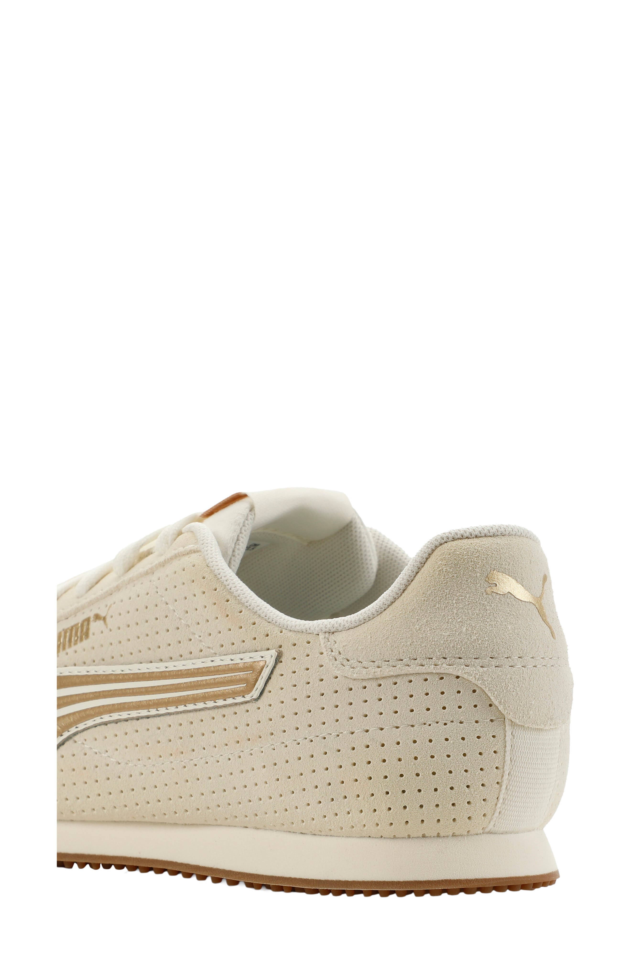 St Track Metallic Sneaker, Alternate, color, WARM WHITE/ PUMA GOLD