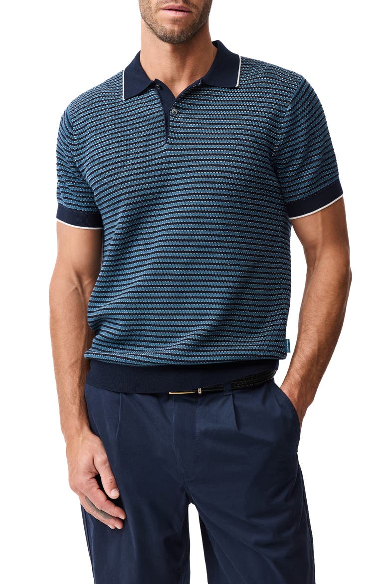 Oyster Island Texture Polo, Main, color, TEAL