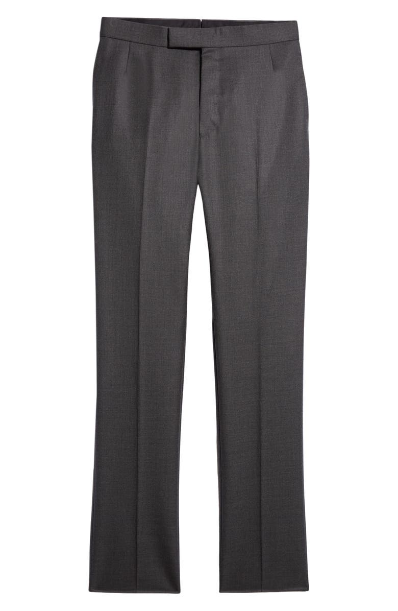 Thom Browne Classic Super 120s Wool Backstrap Pants, Alternate, color, Dark Grey
