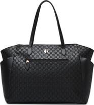 ELLE Compass 32L Vegan Leather Monogram Weekender Duffel Bag