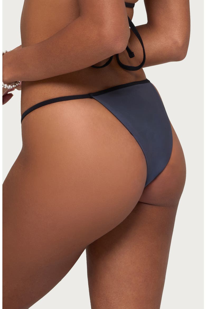 Kenni Metal O-Ring Bikini Bottoms, Alternate, color, GRAY