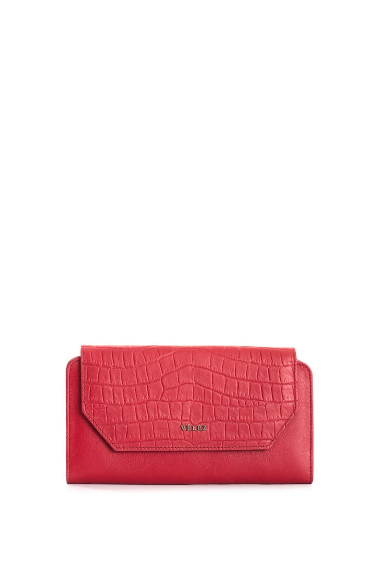 Leather Bifold Large Wallet, Main, color, Red