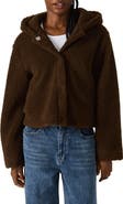 Steve Madden Hooded Faux Shearling Jacket