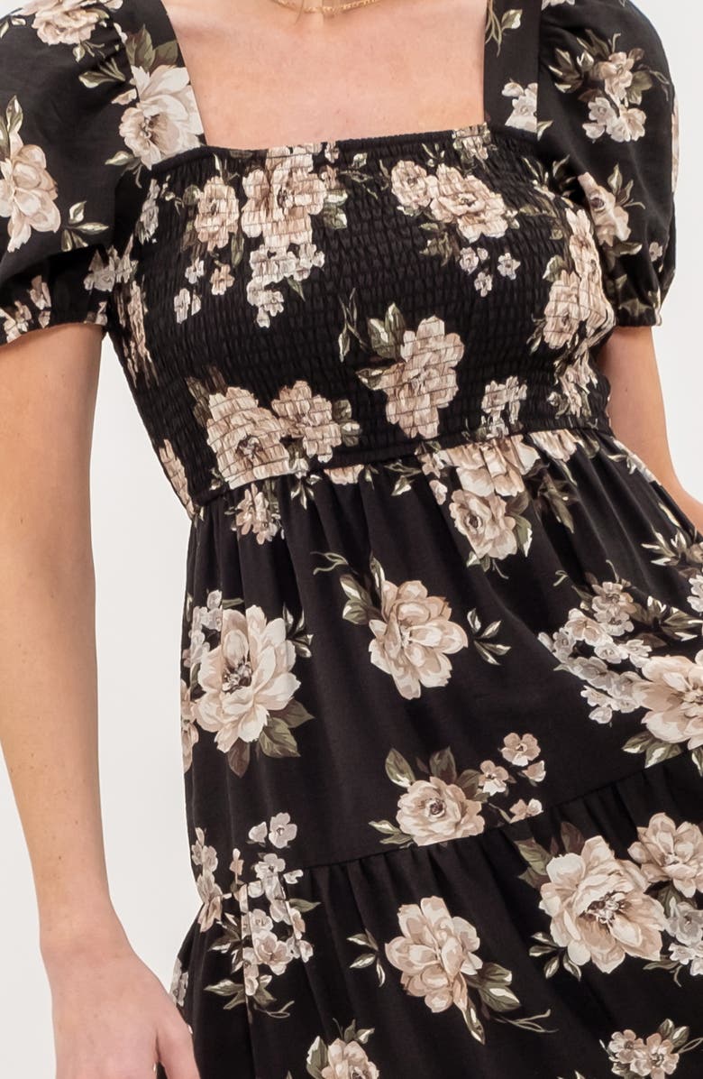AUGUST SKY Floral Midi Dress, Alternate, color,