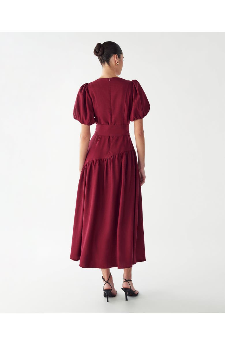 WILLA Elona Midi Dress, Alternate, color, Burgundy