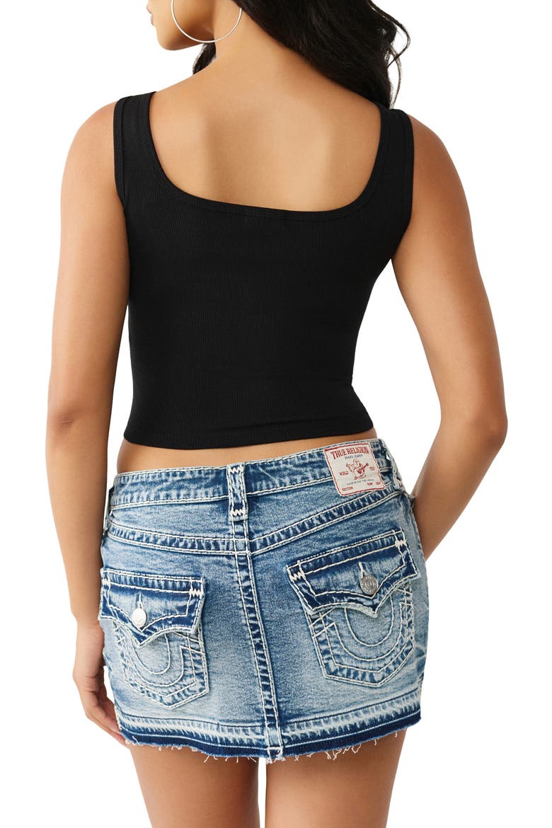 Crystal Rib Crop Tank, Alternate, color, JET BLACK