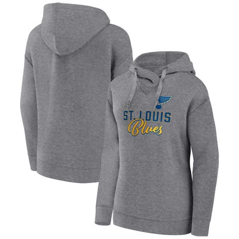 Women's Fanatics Branded Heather Gray St. Louis Blues Script Favorite Pullover Hoodie
