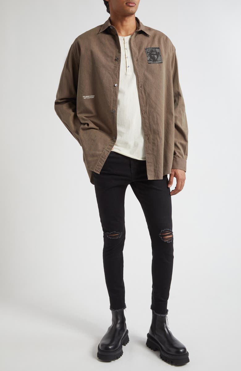 Undercover Oversize Button-Up Shirt, Alternate, color, Brown Check