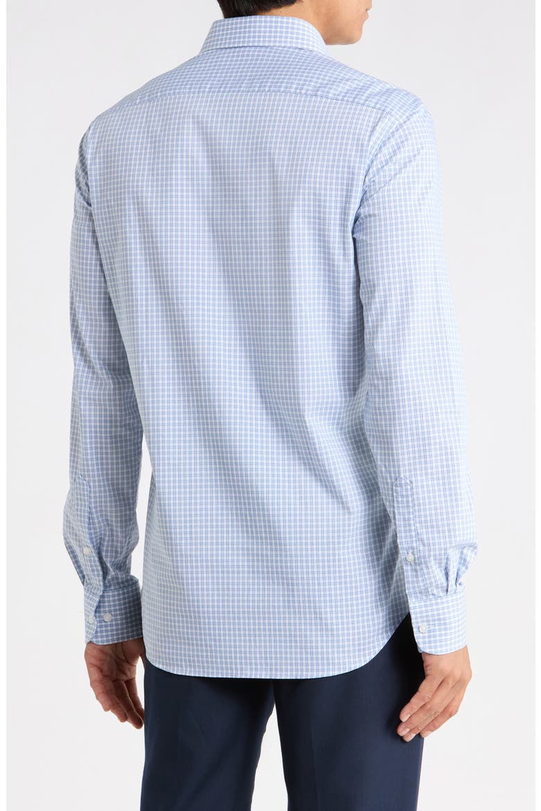 Slim Fit Stretch Gingham Shirt, Alternate, color, TEAL MULTI