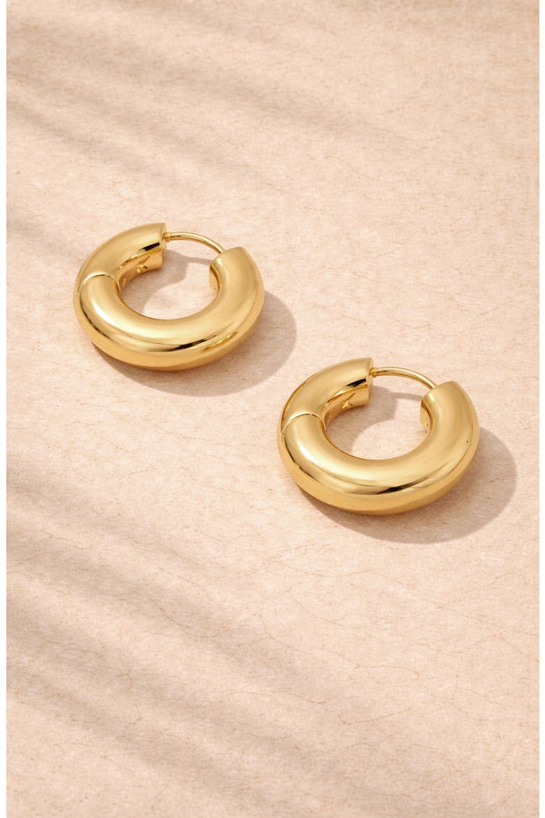 Sirso Midi Chubby Hoop Earrings, Alternate, color, Gold