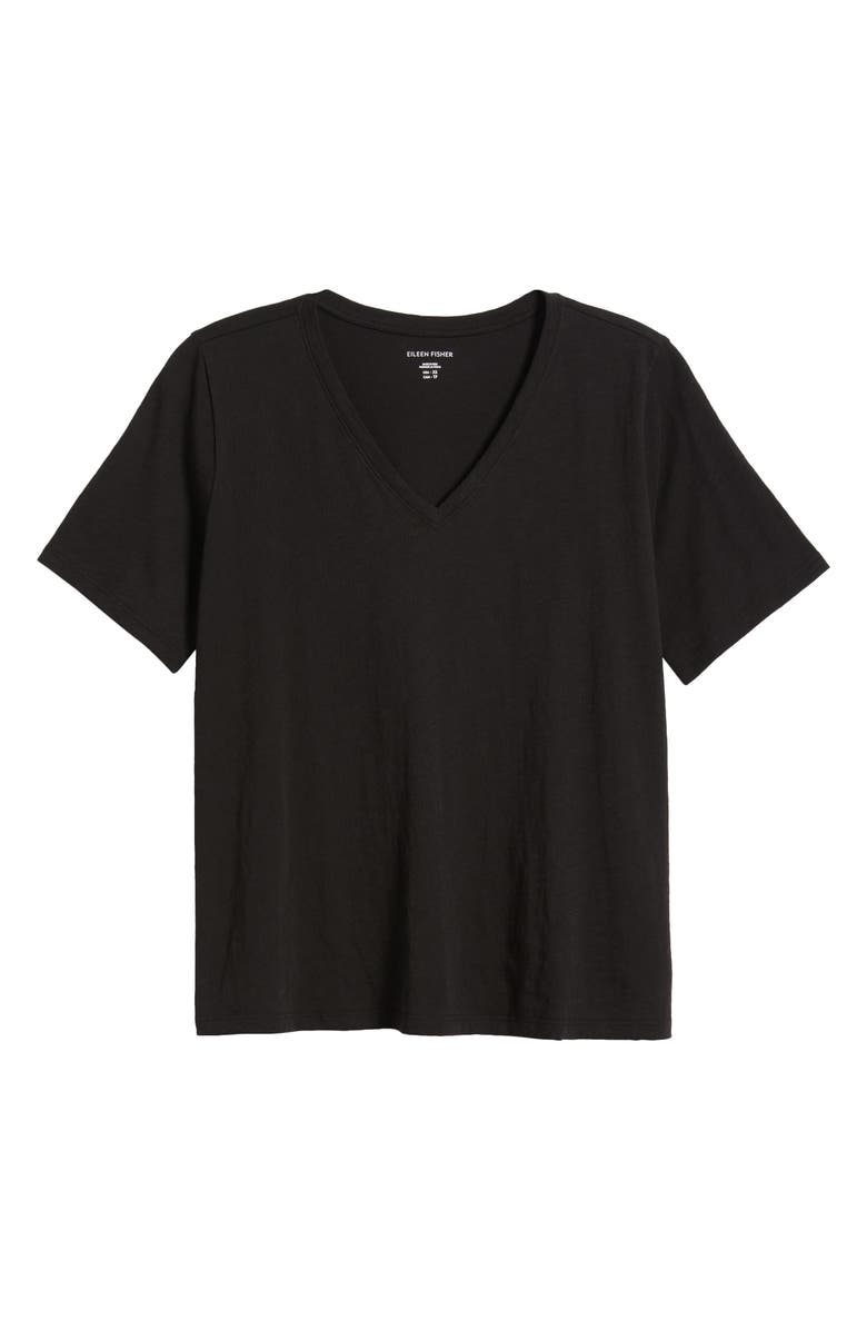 Eileen Fisher Easy Organic Cotton T-Shirt, Alternate, color, Black