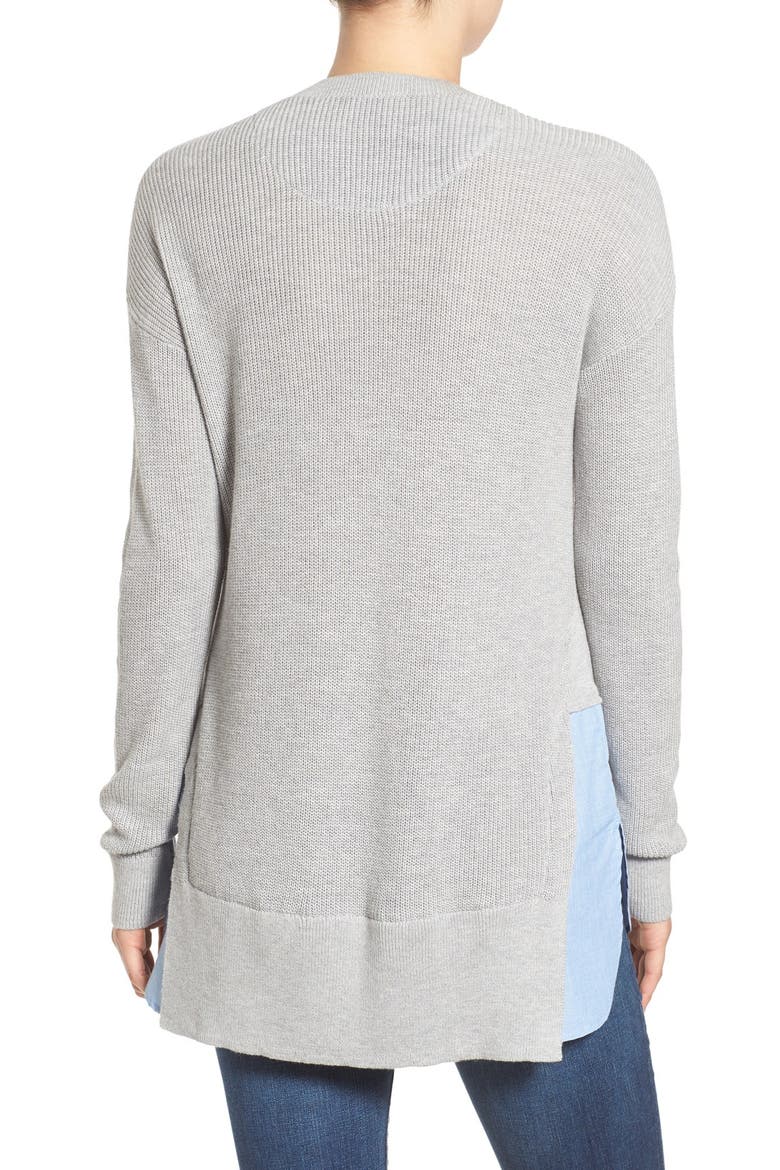 Treasure&Bond Layered Split Hem Sweater, Alternate, color, GREY HEATHER