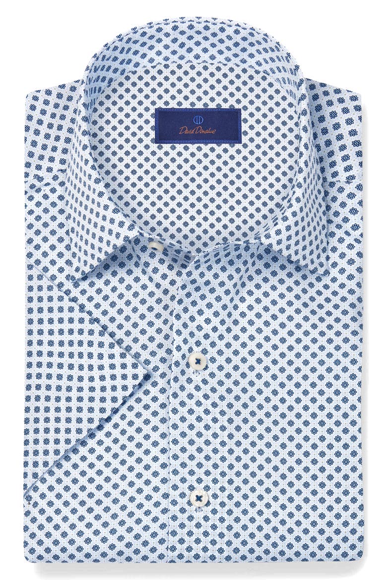 Floral Print Short Sleeve Shirt, Alternate, color, WHITE/ NAVY