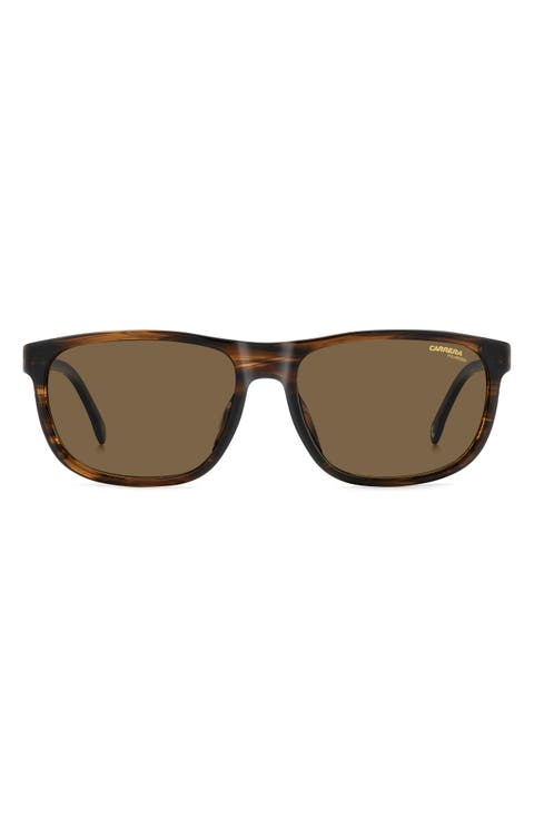 C Flex 58mm Polarized Rectangle Sunglasses