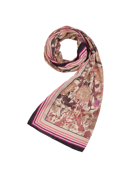 Deco Blooms Candy Stripe Border Midweight Scarf