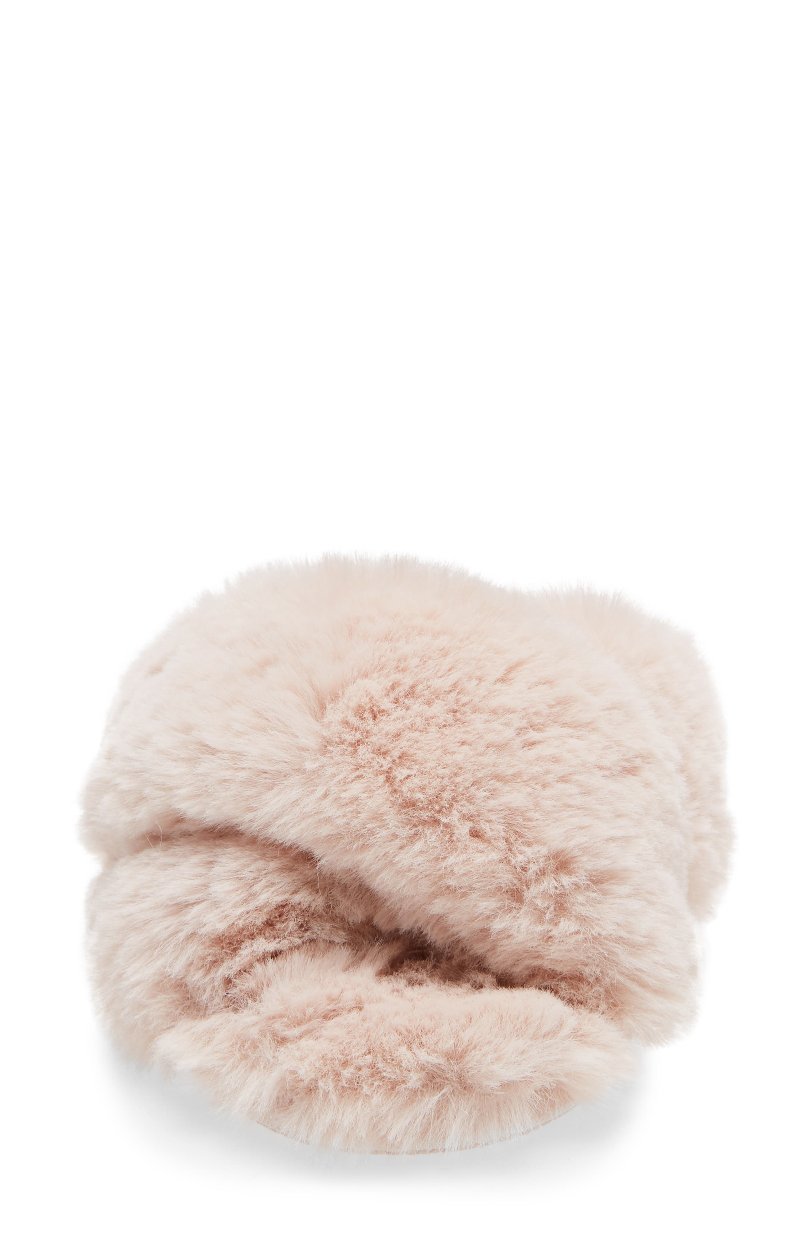 Papinelle Faux Shearling Crossover Slide Slipper, Alternate, color, 