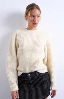 Topshop Rib Puff Sleeve Sweater