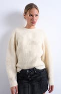 Topshop Rib Puff Sleeve Sweater