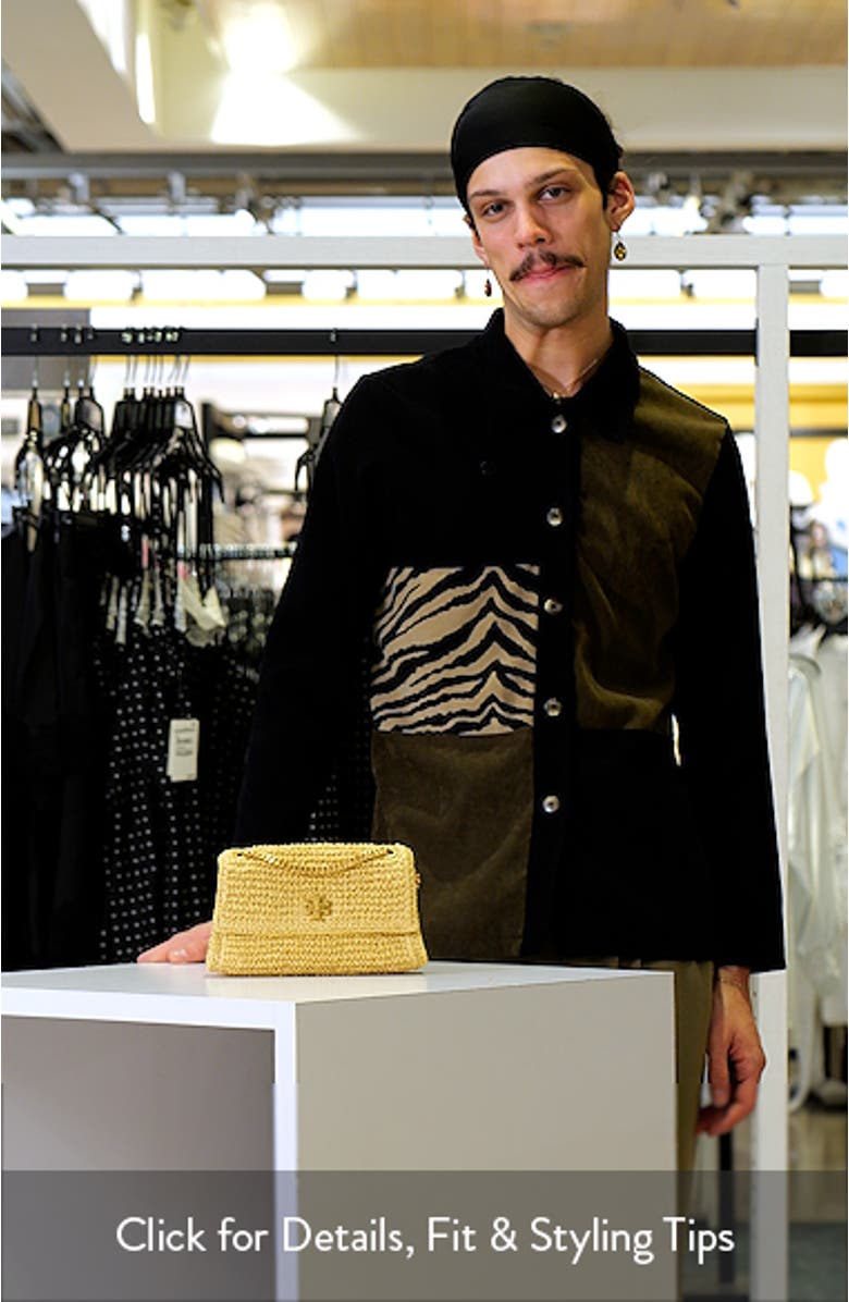 Mini Kira Turnlock Straw Convertible Shoulder Bag, sales video thumbnail