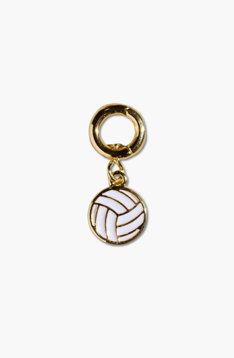 Nickel & Suede Volleyball Charm, Main, color, Gold