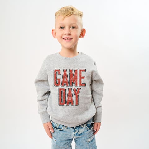 Game Day Outlined Distressed Sweatshirt (Little Kid & Big Kid)