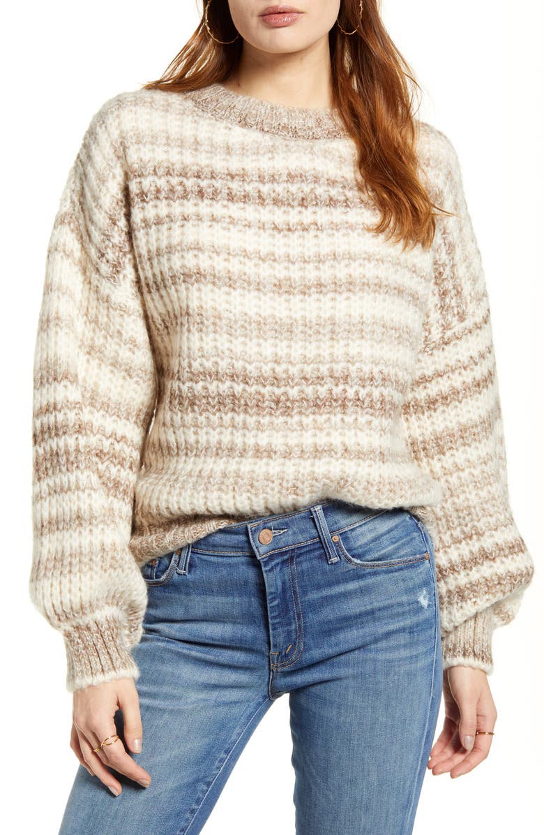 VERO MODA Leya Stripe Crewneck Sweater, Main, color,