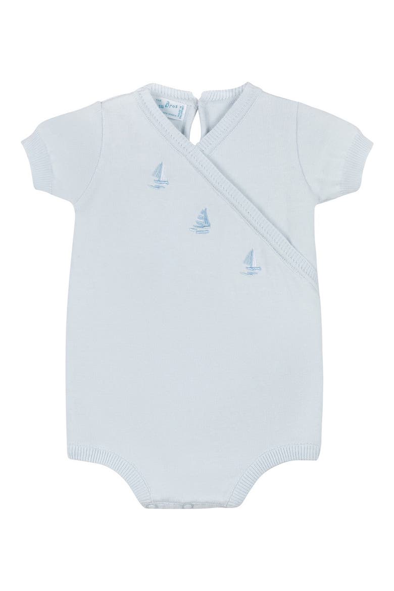 Sailboat Cotton Knit Bodysuit, Main, color, BLUE