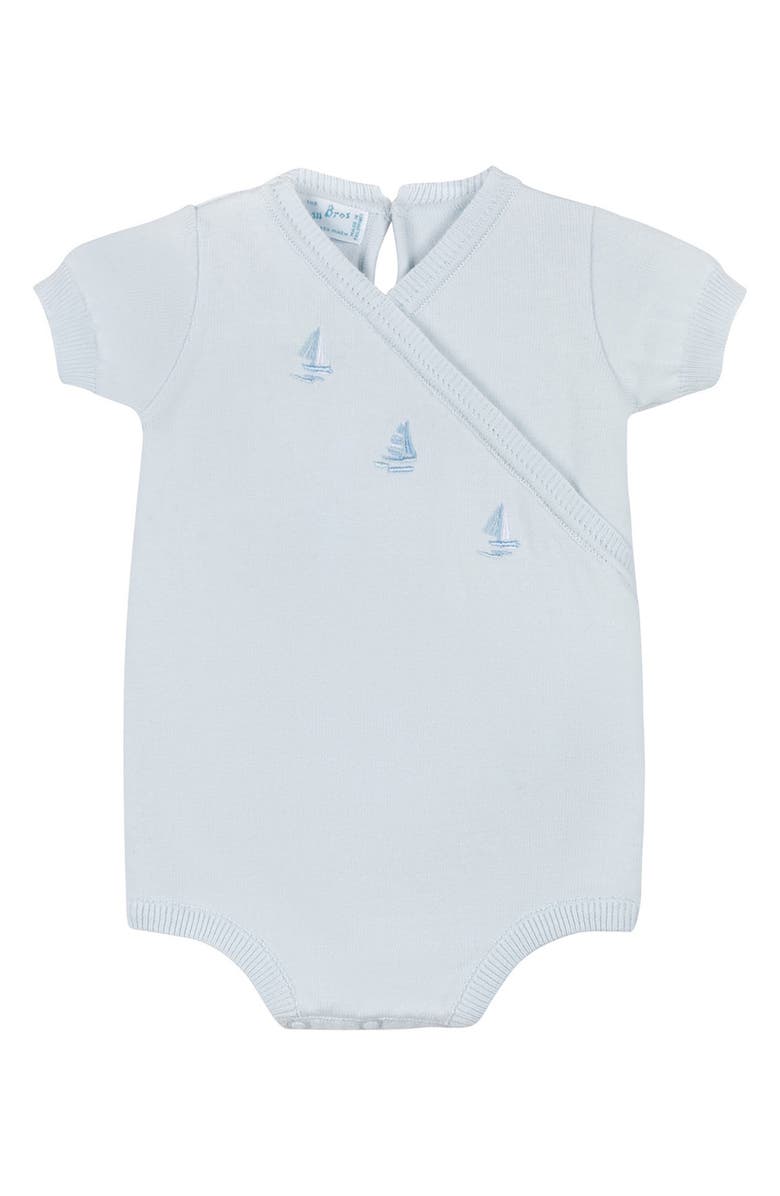 Feltman Brothers Sailboat Cotton Knit Bodysuit, Main, color, Blue