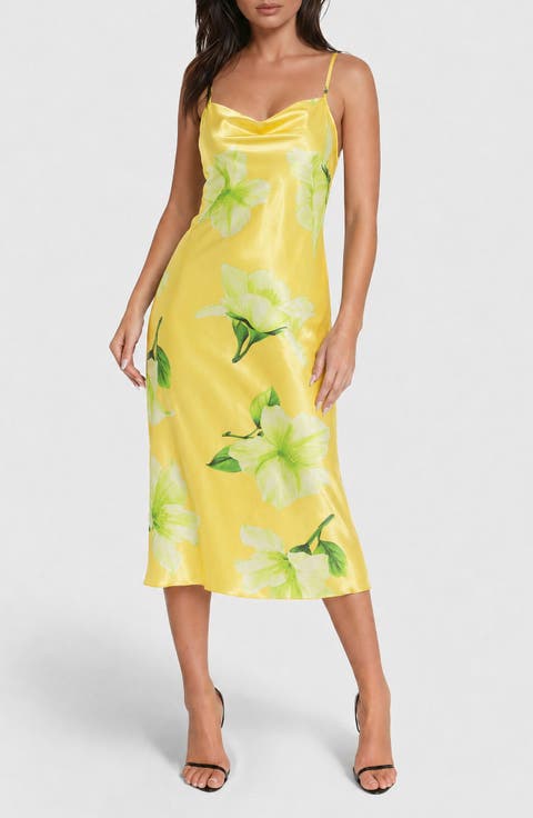 Cowl Neck Satin Slipdress